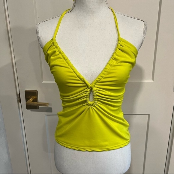 Bebe Multi Keyhole Halter Knit Top Small - Picture 3 of 10